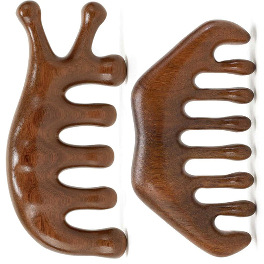 Moreinday Wooden Scalp Massager for Scalp Gua Sha Wooden Massage Comb for Hair Growth Scalp Comb Wood Head Massager with Wide Tooth