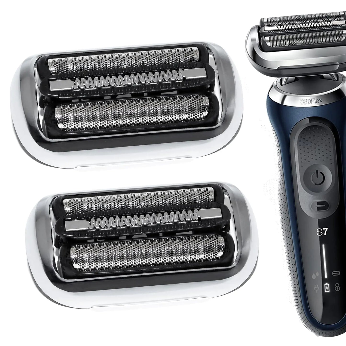 S7 73S 360 Replacement Head Foil & Cutters for Braun Series 7 New Gens Eletric Shavers Compatible with Braun 7020s 7025s 7027cs 7071cc 7075cc 7085cc etc. (2Pack)