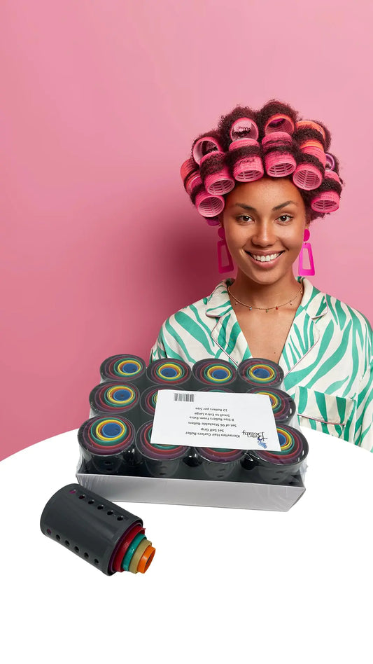 Kleravitex Hair Curler Roller Set/Set of 96 Stackable Rollers / 8 Size Rollers From Extra Small to Extra Large / 12 Rollers per Size - Hairdressing Curlers for Women - Curling Styling Tool